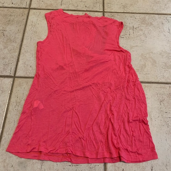 💜 Posh Pink Tie-Front Top - Sleeveless V-Neck Blouse - Size 42 (US M/L) - Picture 6 of 7